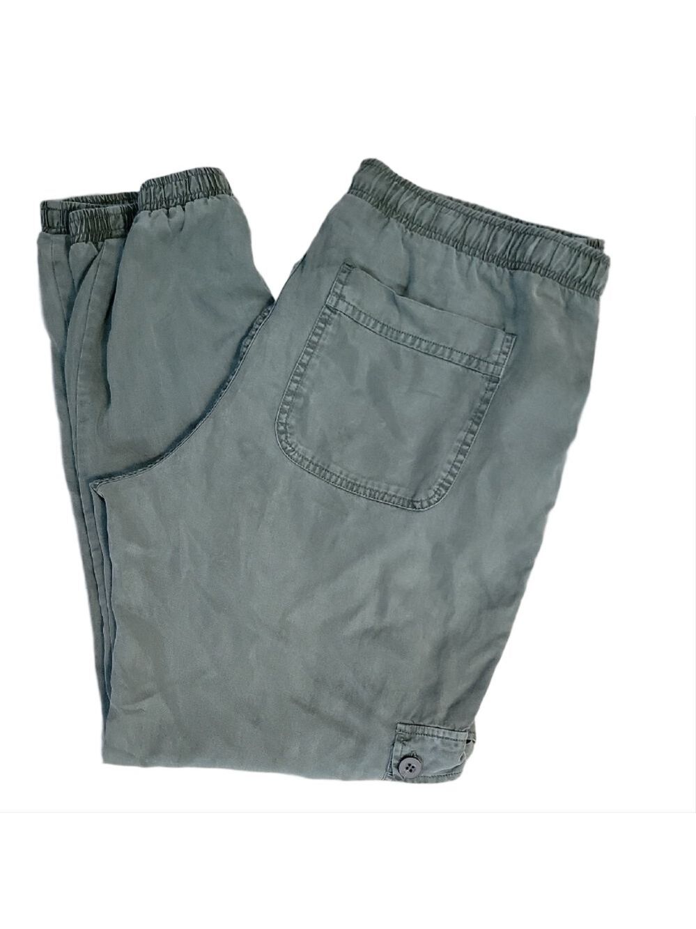 Velvet Heart Olive Green Tencel Pull-On Cargo Jogger Ankle Pants Size XL EUC